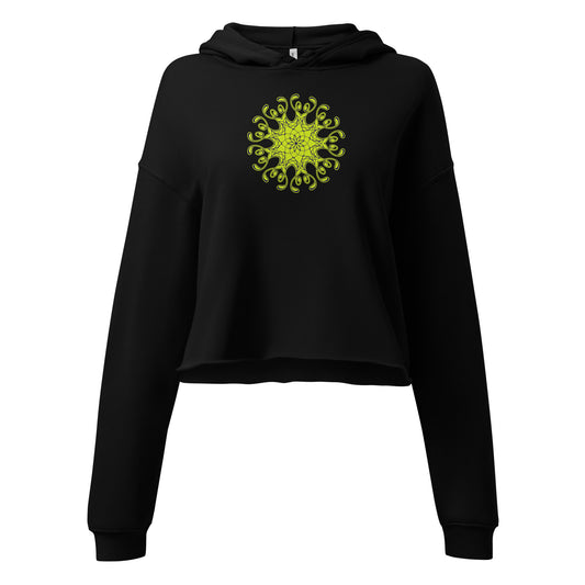 Moletom Cropped (Bella + Canvas®): Mandala Green (com capuz) (feminino)