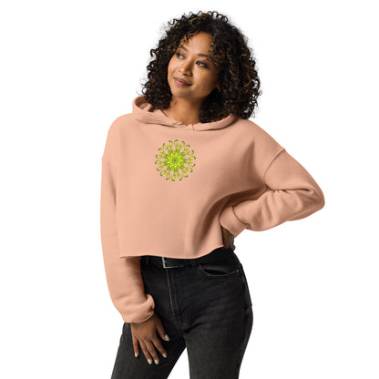 Moletom Cropped (Bella + Canvas®): Mandala Green (com capuz) (feminino)