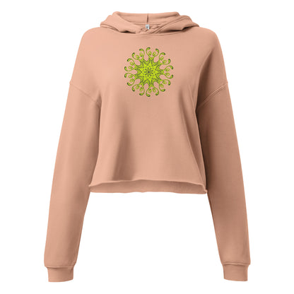 Moletom Cropped (Bella + Canvas®): Mandala Green (com capuz) (feminino)