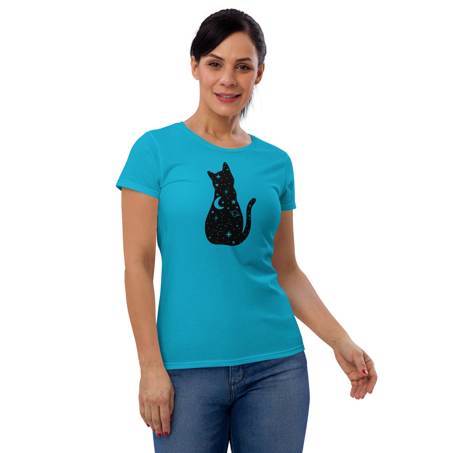 Camiseta (Gildan®): Stellar Cat (mangas curtas) (feminina)